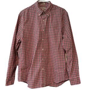 J CREW Classic Fit Mens L Secret Wash Gingham Long Sleeve Button Shirt Preppy